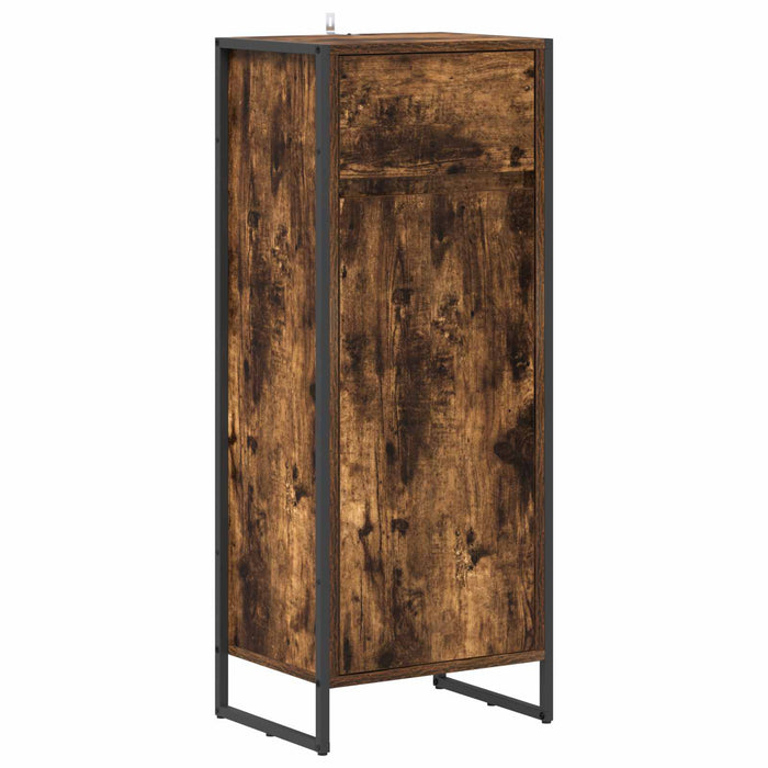 Dulap de Baie Stejar fumuriu 40 x 30 x 100 cm Lemn compozit - WALTI WALTI