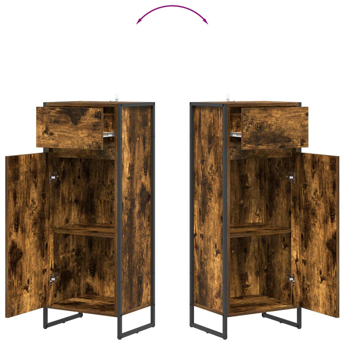 Dulap de Baie Stejar fumuriu 40 x 30 x 100 cm Lemn compozit - WALTI WALTI