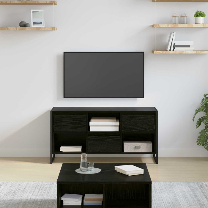 Cabinet TV Stejar Negru 100 x 36 x 49,5 cm Lemn compozit - WALTI WALTI