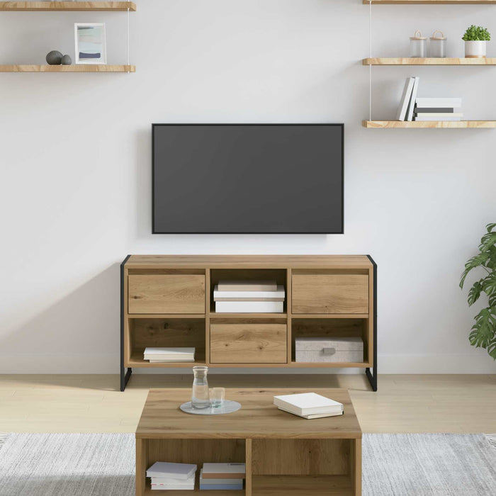 Cabinet TV Stejar artizanal 100 x 36 x 49,5 cm Lemn compozit - WALTI WALTI