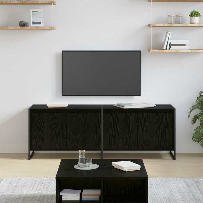 Cabinet TV Stejar Negru 140 x 36 x 49.5 cm Lemn compozit - WALTI WALTI