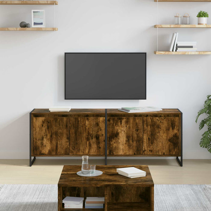 Cabinet TV Stejar fumuriu 140 x 36 x 49.5 cm Lemn compozit - WALTI WALTI