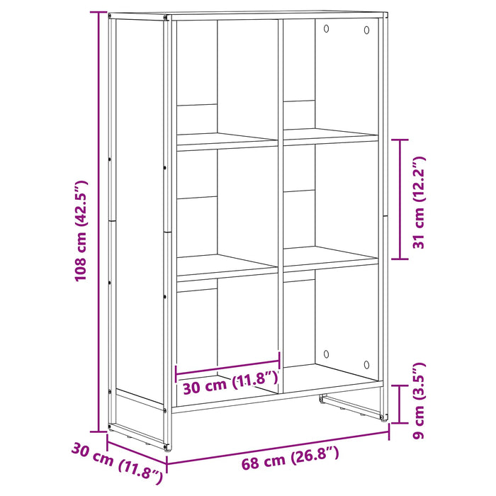 Dulap pentru cărți Stejar fumuriu 99.5 x 30 x 108.5 cm - WALTI WALTI