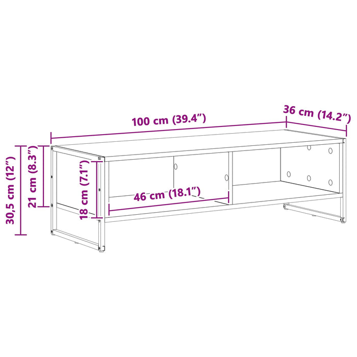 Cabinet TV Lemn Vechi 100 x 36.5 x 30.5 cm Lemn compozit - WALTI WALTI