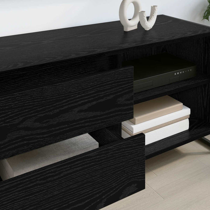 Cabinet TV Stejar Negru 100 x 36 x 49,5 cm Lemn compozit - WALTI WALTI