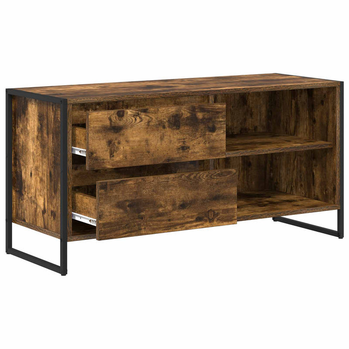 Cabinet TV Stejar fumuriu 100 x 36 x 49,5 cm Lemn compozit - WALTI WALTI