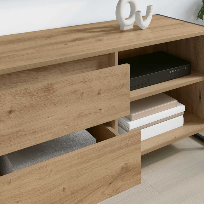 Cabinet TV Stejar artizanal 100 x 36 x 49,5 cm Lemn compozit - WALTI WALTI