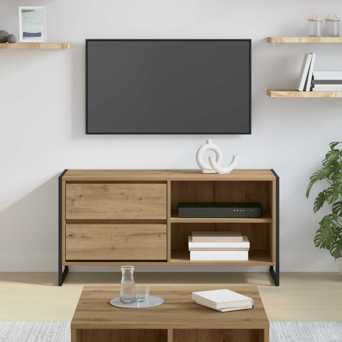 Cabinet TV Stejar artizanal 100 x 36 x 49,5 cm Lemn compozit - WALTI WALTI