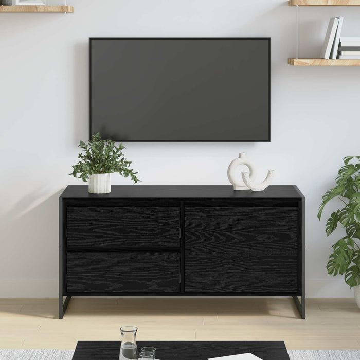 Cabinet TV Stejar Negru 100 x 36 x 49.5 cm Lemn compozit - WALTI WALTI