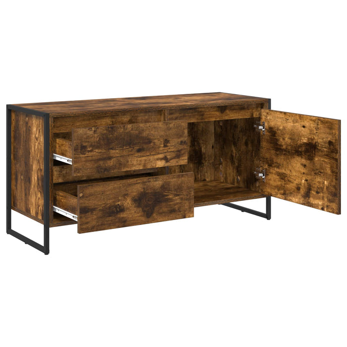 Cabinet TV Stejar fumuriu 100 x 36 x 49.5 cm Lemn compozit - WALTI WALTI