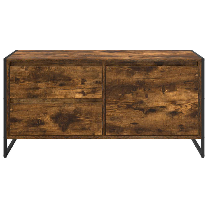 Cabinet TV Stejar fumuriu 100 x 36 x 49.5 cm Lemn compozit - WALTI WALTI