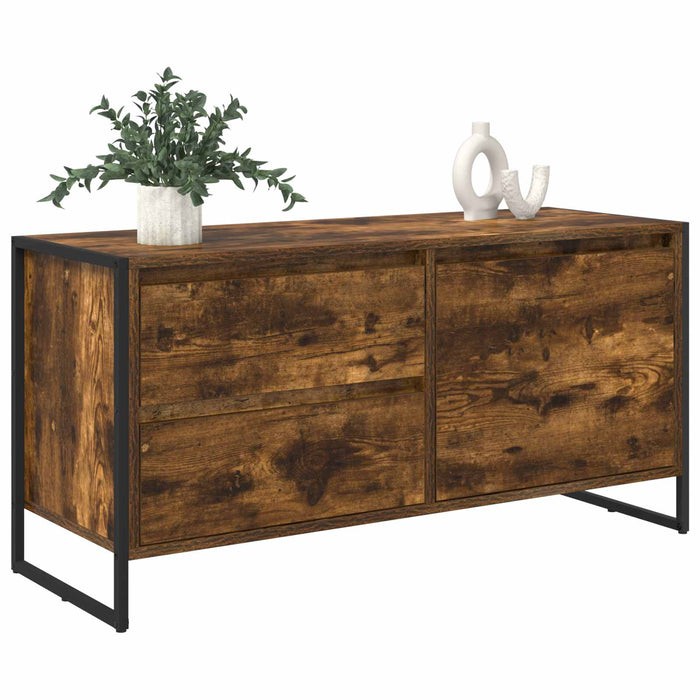 Cabinet TV Stejar fumuriu 100 x 36 x 49.5 cm Lemn compozit - WALTI WALTI