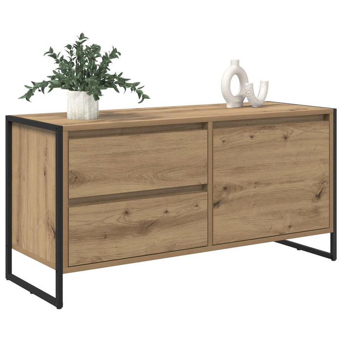 Cabinet TV Stejar artizanal 100 x 36 x 49.5 cm Lemn compozit - WALTI WALTI
