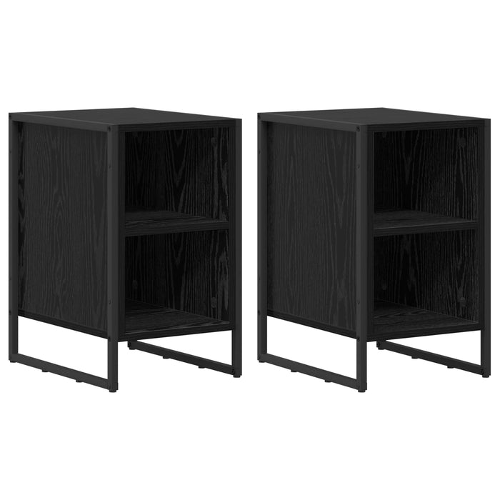 Noptieră 2 pcs Stejar Negru 39.5 x 30 x 50 cm Lemn compozit - WALTI WALTI