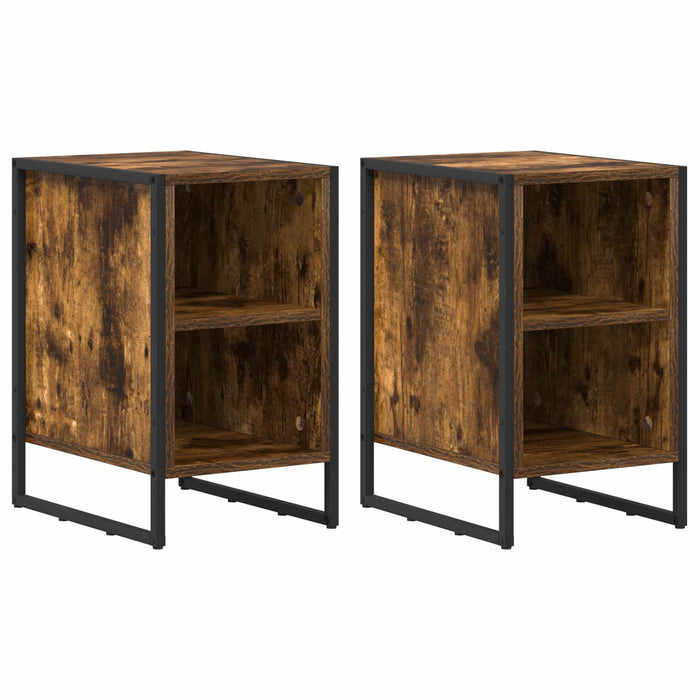 Noptieră 2 pcs Stejar Fumuriu 39.5 x 30 x 50 cm Lemn compozit - WALTI WALTI