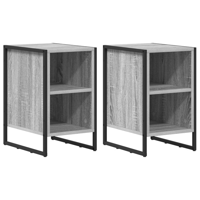 Noptieră 2 pcs Gri Sonoma 39.5 x 30 x 50 cm Lemn compozit - WALTI WALTI