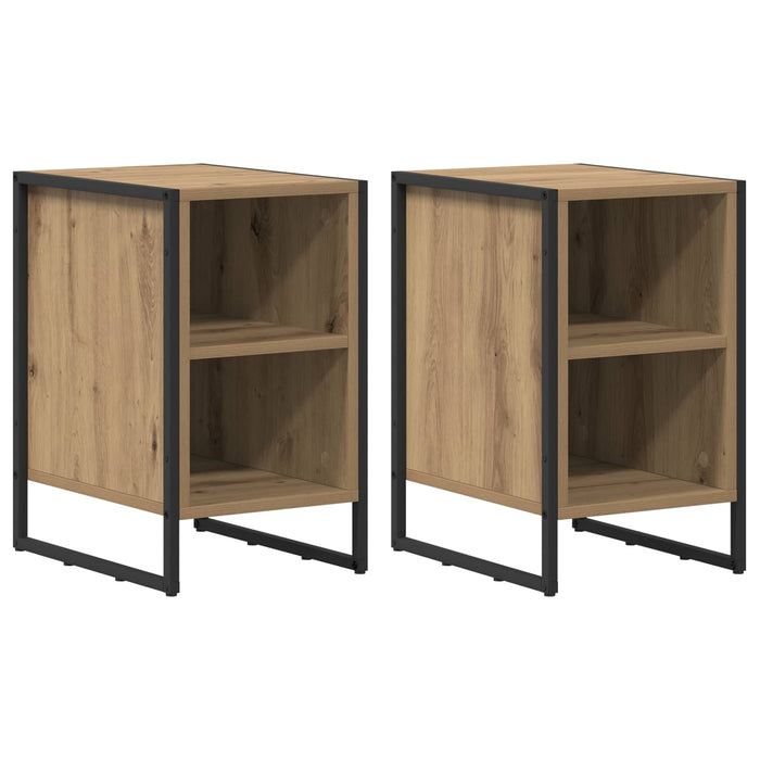Noptieră 2 pcs Stejar artizanal 39.5 x 30 x 50 cm Lemn compozit - WALTI WALTI