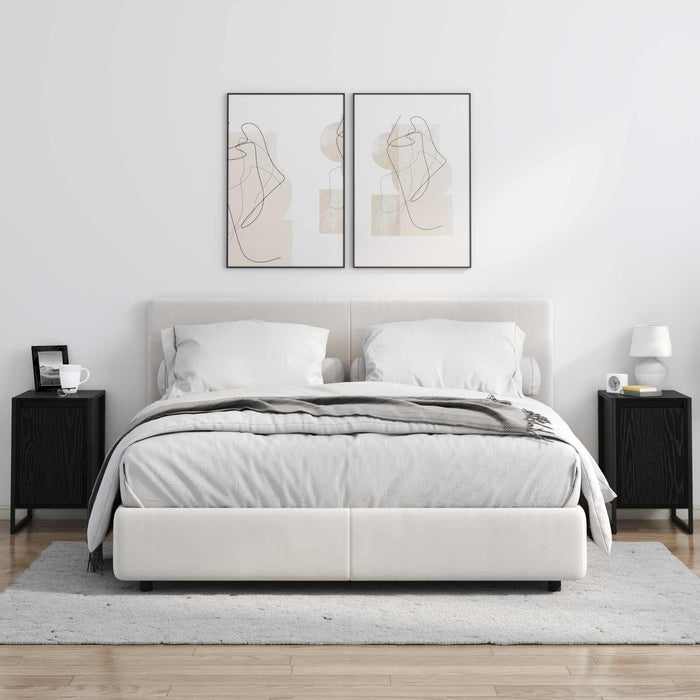 Noptieră 2 pcs Stejar Negru 39,5 x 30 x 50 cm Lemn compozit - WALTI WALTI