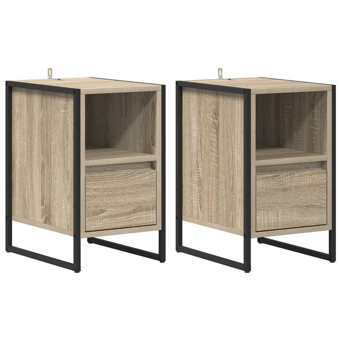 Noptieră cu sertar 2 pcs Sonoma 39,5 x 30 x 50 cm Lemn compozit - WALTI WALTI
