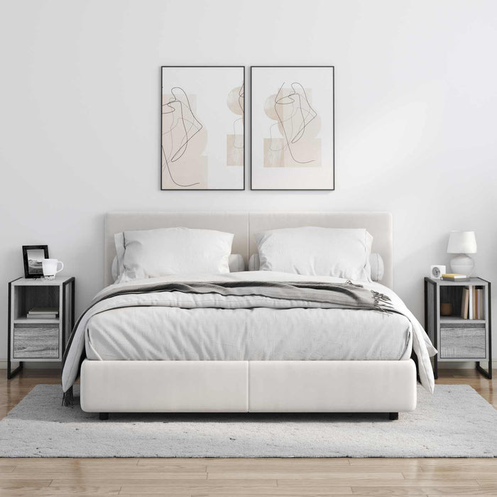 Noptieră 2 pcs Gri Sonoma 39,5 x 30 x 50 cm Lemn compozit - WALTI WALTI