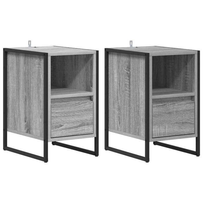 Noptieră 2 pcs Gri Sonoma 39,5 x 30 x 50 cm Lemn compozit - WALTI WALTI