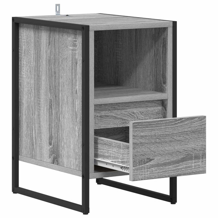 Noptieră 2 pcs Gri Sonoma 39,5 x 30 x 50 cm Lemn compozit - WALTI WALTI