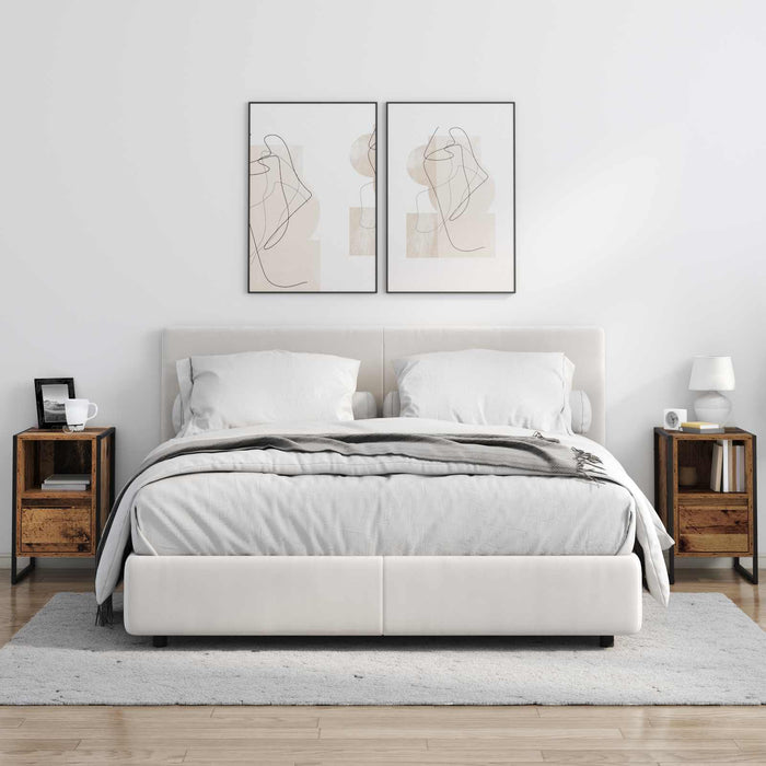 Noptieră 2 pcs Lemn Vechi 39,5 x 30 x 50 cm Lemn compozit - WALTI WALTI