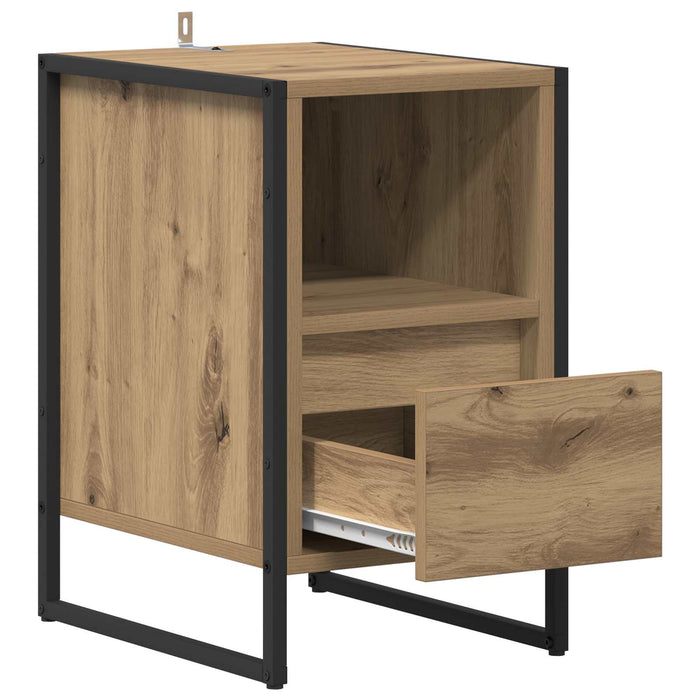 Noptieră 2 pcs Stejar artizanal 39,5 x 30 x 50 cm Lemn compozit - WALTI WALTI