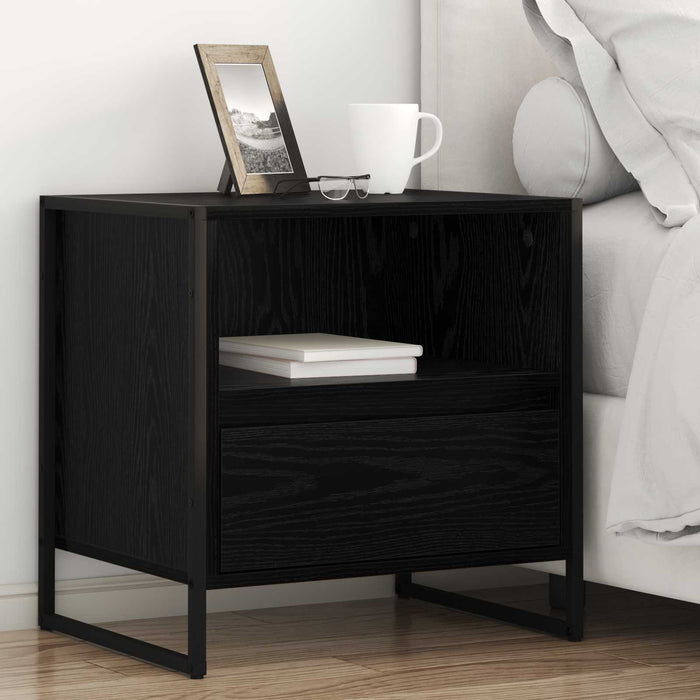 Noptieră cu sertar Stejar Negru 50 x 39,5 x 50 cm Lemn compozit - WALTI WALTI