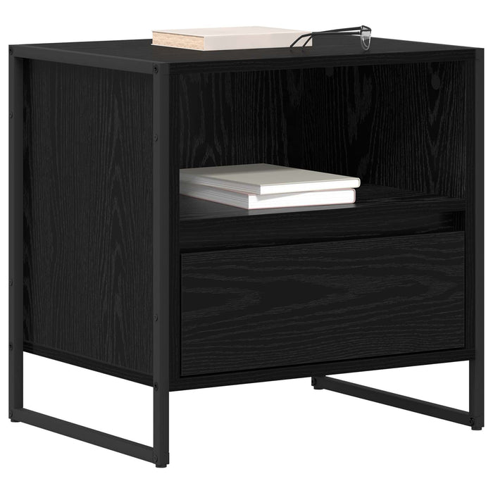 Noptieră cu sertar Stejar Negru 50 x 39,5 x 50 cm Lemn compozit - WALTI WALTI