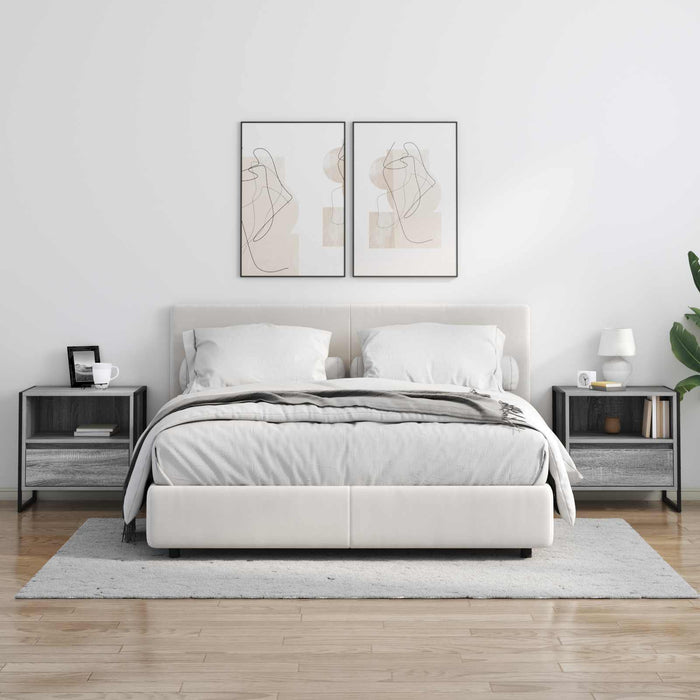 Noptieră cu sertar Gri Sonoma 50 x 39,5 x 50 cm Lemn compozit - WALTI WALTI