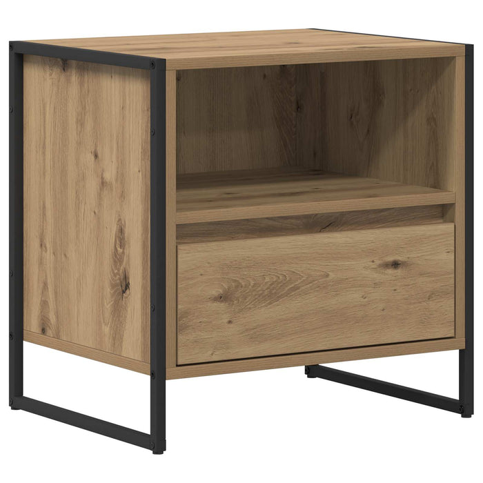 Noptieră 2 pcs Stejar artizanal 50 x 39,5 x 50 cm Lemn compozit - WALTI WALTI
