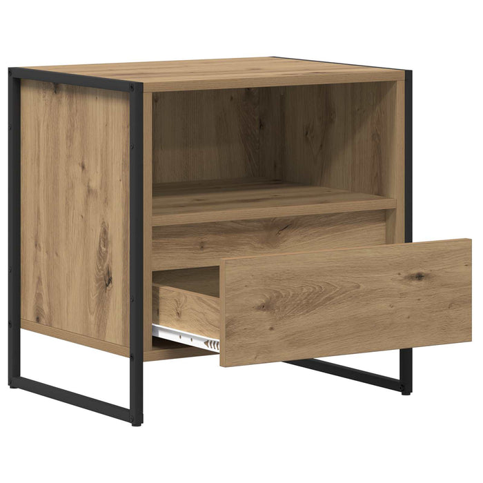 Noptieră 2 pcs Stejar artizanal 50 x 39,5 x 50 cm Lemn compozit - WALTI WALTI