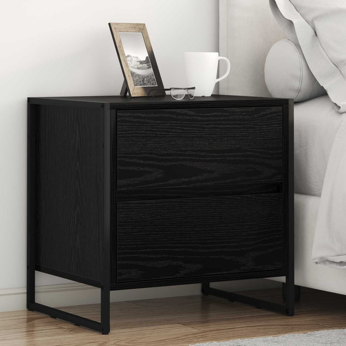 Noptieră 2 pcs Stejar Negru 50 x 39.5 x 50 cm Lemn compozit - WALTI WALTI