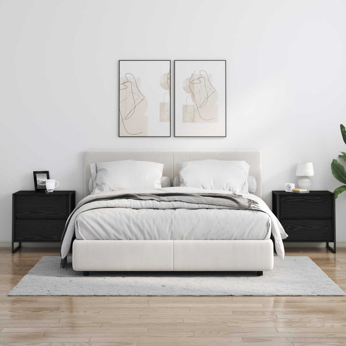 Noptieră 2 pcs Stejar Negru 50 x 39.5 x 50 cm Lemn compozit - WALTI WALTI