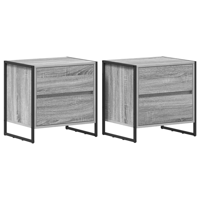 Noptieră 2 pcs Gri Sonoma 50 x 39.5 x 50 cm Lemn compozit - WALTI WALTI