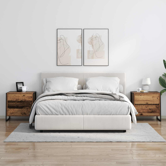Noptieră 2 pcs Lemn Vechi 50 x 39.5 x 50 cm Lemn compozit - WALTI WALTI