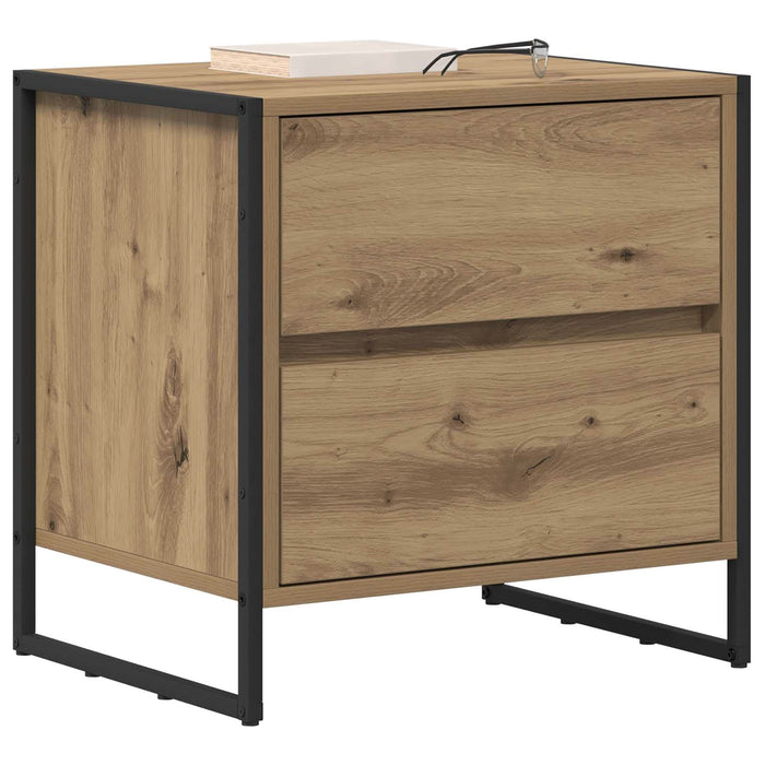 Noptieră 2 pcs Stejar artizanal 50 x 39.5 x 50 cm Lemn compozit - WALTI WALTI