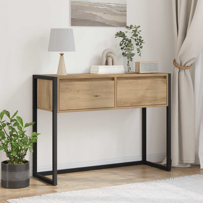 Masă laterală Stejar artizanal 100 x 36 x 75 cm Lemn compozit - WALTI WALTI