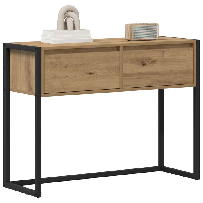 Masă laterală Stejar artizanal 100 x 36 x 75 cm Lemn compozit - WALTI WALTI