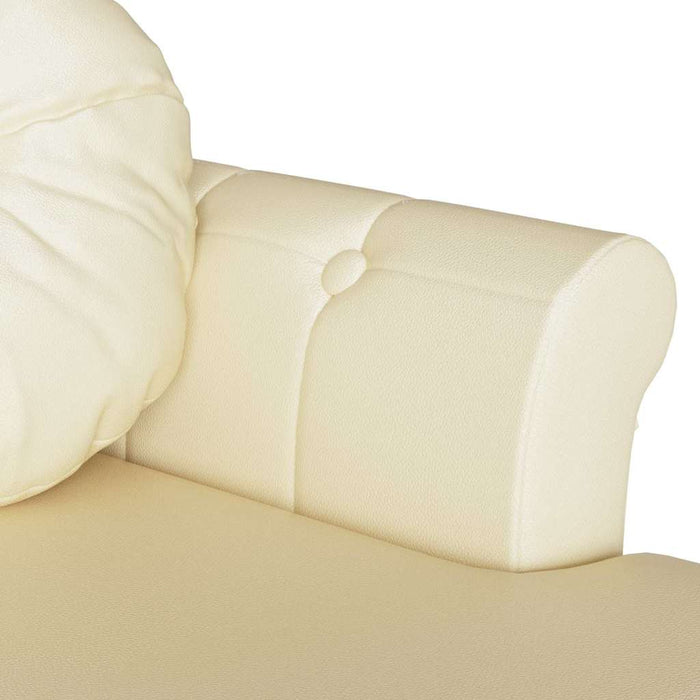 Bancă Chesterfield Crem 120.5 x 65 x 75 cm Piele artificială - WALTI WALTI