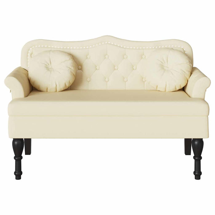 Bancă Chesterfield Crem 120.5 x 65 x 75 cm Piele artificială - WALTI WALTI