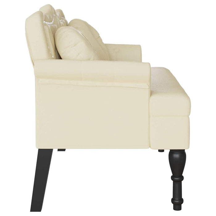 Bancă Chesterfield Crem 120.5 x 65 x 75 cm Piele artificială - WALTI WALTI