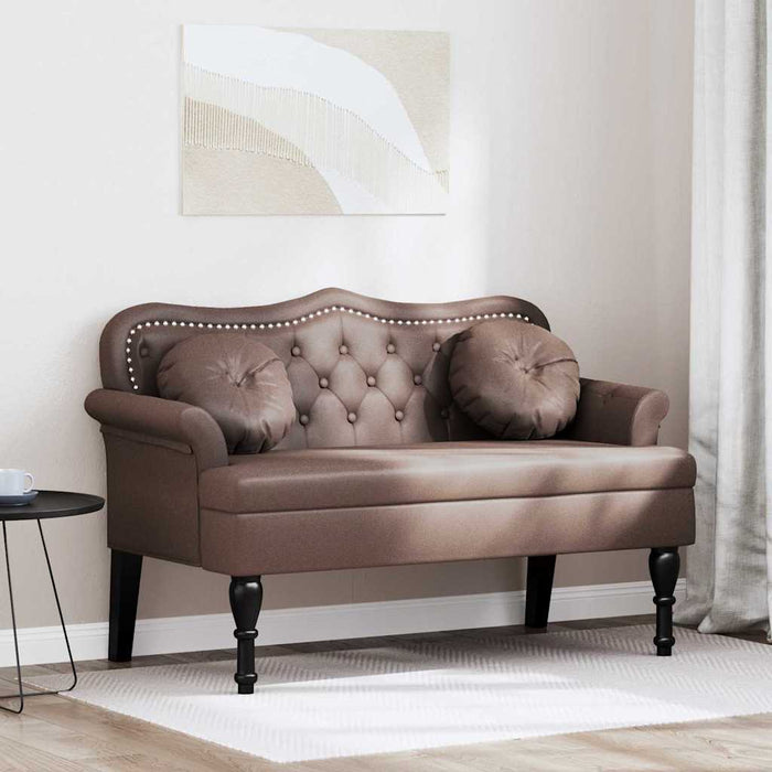 Bancă Chesterfield Maro 120.5 x 65 x 75 cm Piele artificială - WALTI WALTI
