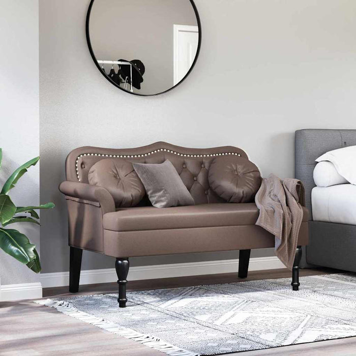 Bancă Chesterfield Maro 120.5 x 65 x 75 cm Piele artificială - WALTI WALTI
