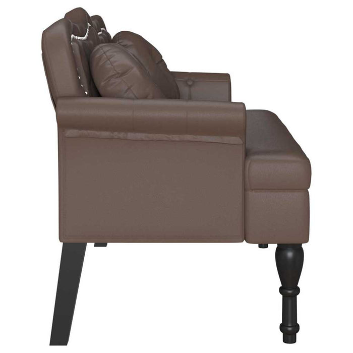 Bancă Chesterfield Maro 120.5 x 65 x 75 cm Piele artificială - WALTI WALTI