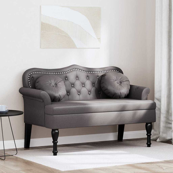 Bancă Chesterfield Gri 120.5 x 65 x 75 cm Piele artificială - WALTI WALTI