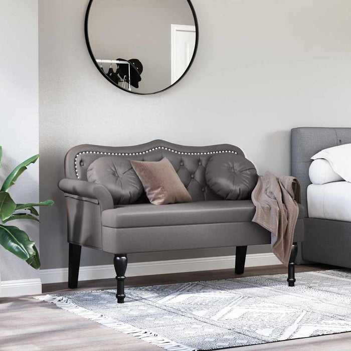 Bancă Chesterfield Gri 120.5 x 65 x 75 cm Piele artificială - WALTI WALTI
