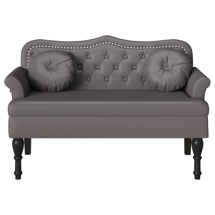Bancă Chesterfield Gri 120.5 x 65 x 75 cm Piele artificială - WALTI WALTI