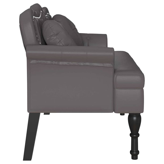 Bancă Chesterfield Gri 120.5 x 65 x 75 cm Piele artificială - WALTI WALTI
